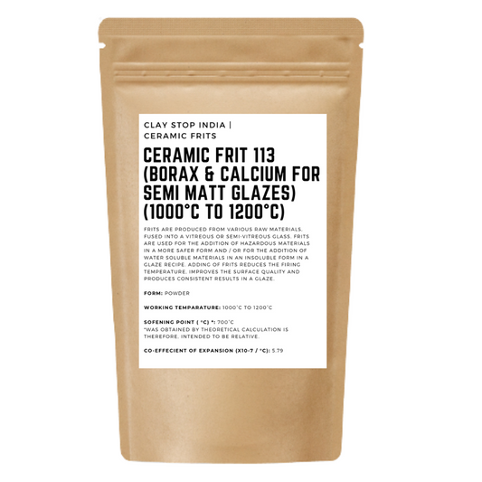 Ceramic Frit 113 (Borax & Calcium for Semi Matt Glazes) (1000°C to 1200°C)