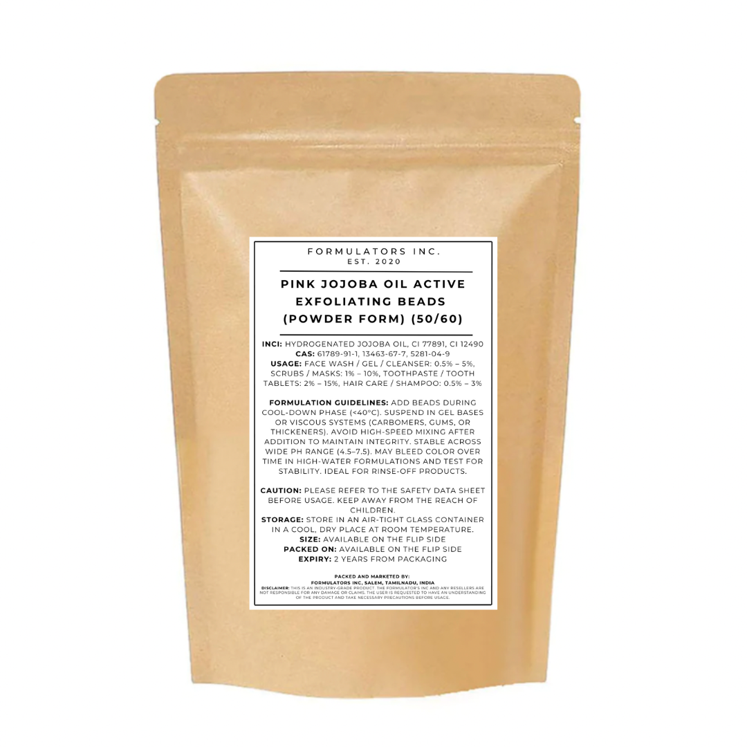 Pink Jojoba Oil Active Exfoliating Beads (Powder Form) (50/60)