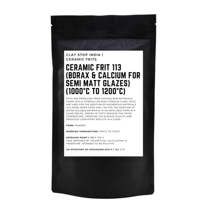 Ceramic Frit 113 (Borax & Calcium for Semi Matt Glazes) (1000°C to 1200°C)