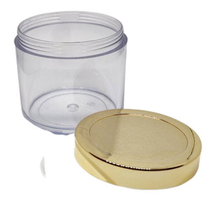 Buy Transparent Acrylic San Jar - 100gms (Gold Cap + White Inner Lid) Online In India - The Art Connect