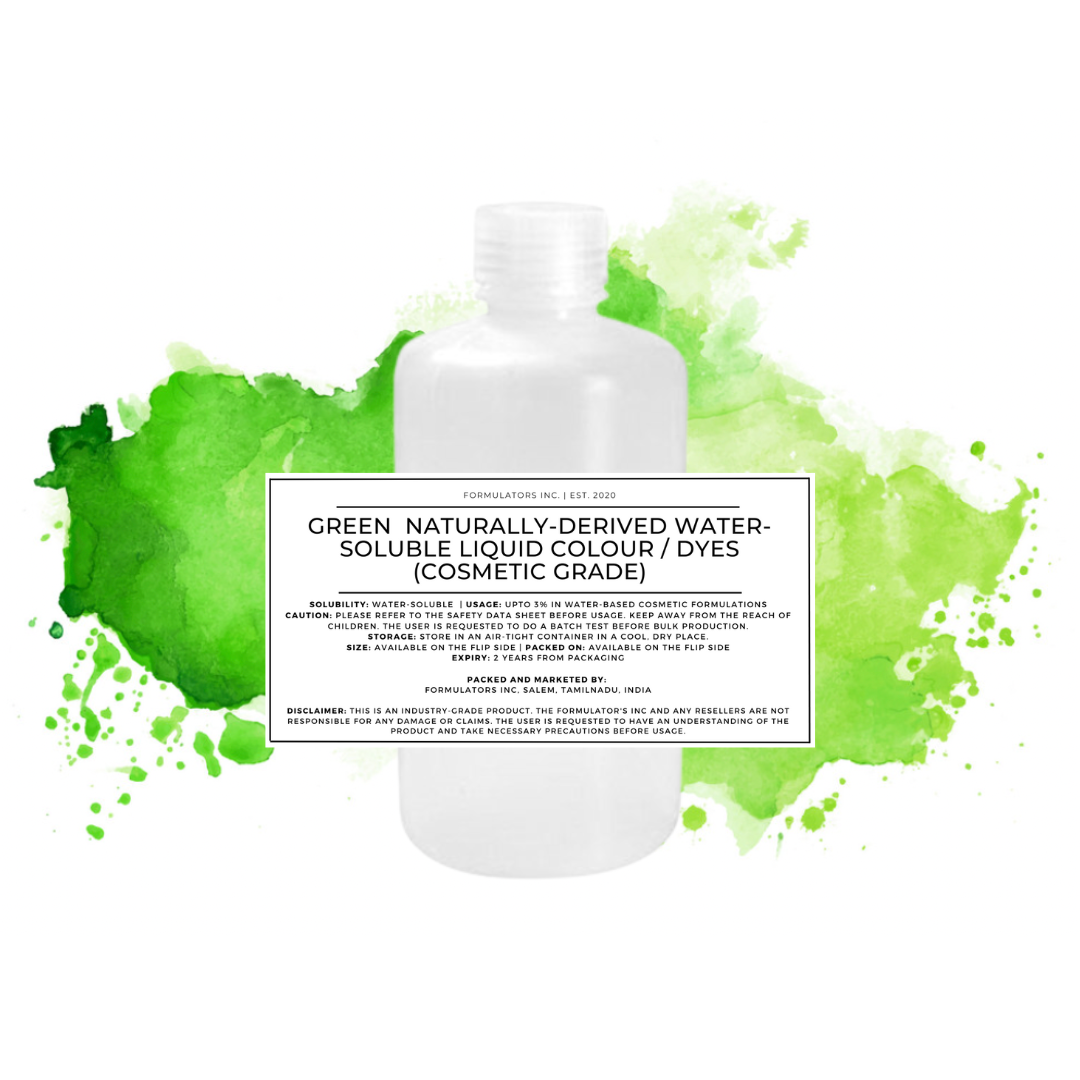 Green  Naturally-Derived Water-Soluble Liquid Colour/Dyes (Cosmetic Grade)