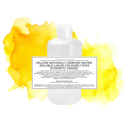 Yellow Naturally-Derived Water-Soluble Liquid Colours/Dyes (Cosmetic Grade)