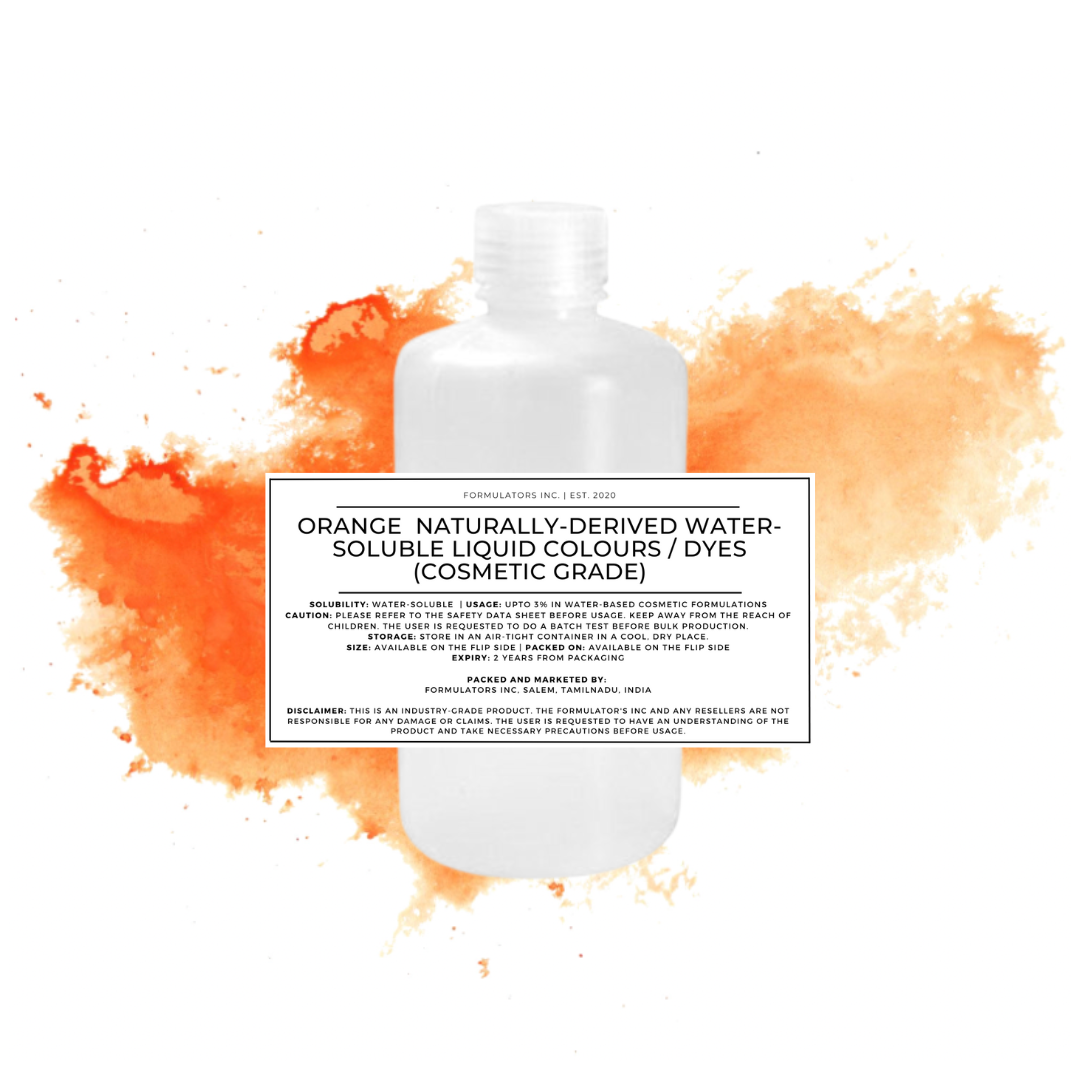 Orange  Naturally-Derived Water-Soluble Liquid Colours/Dyes (Cosmetic Grade)