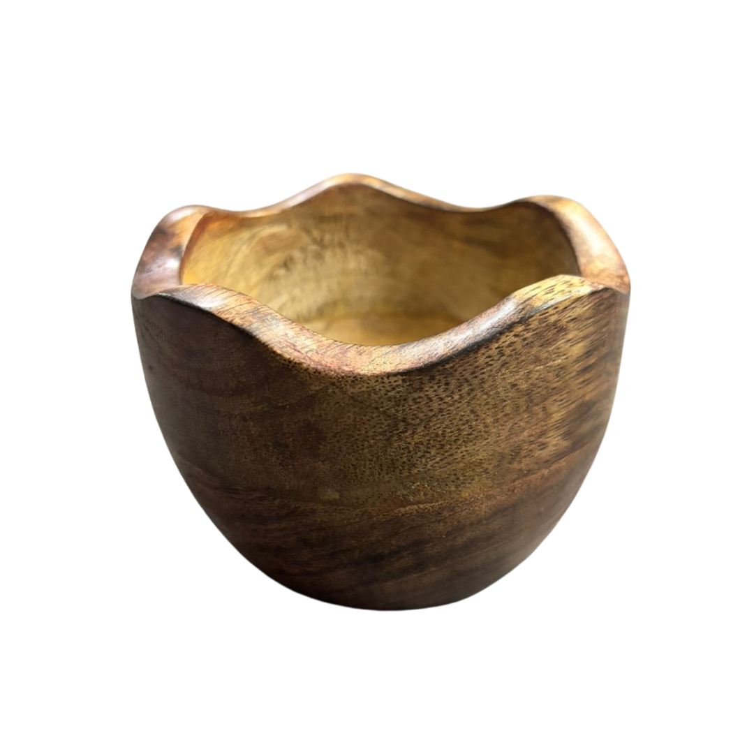 Wave Cup Wooden Candle Holder / Container