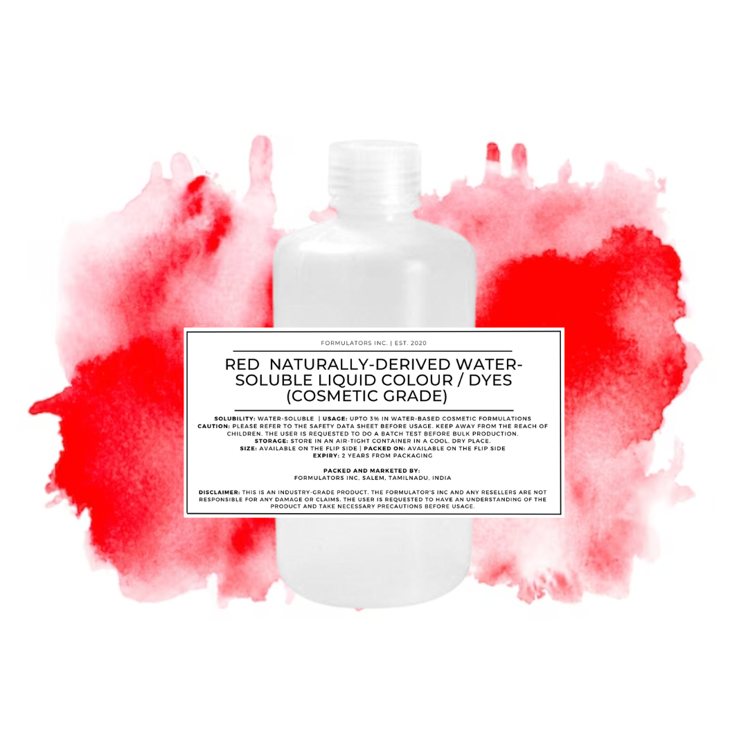 Red Naturally-Derived Water-Soluble Liquid Colour/Dyes (Cosmetic Grade)