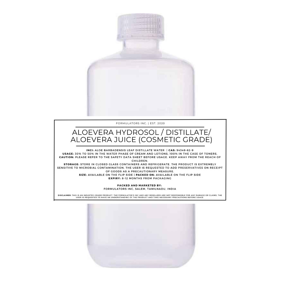 Aloevera Hydrosol / Distillate/ Aloevera Juice (Cosmetic Grade)