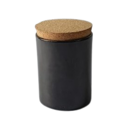 Buy Mattee Black Candle Votive Glass Holder/Container + Air-Tight Cork Cap/Lid Online in India- The Art Connect.