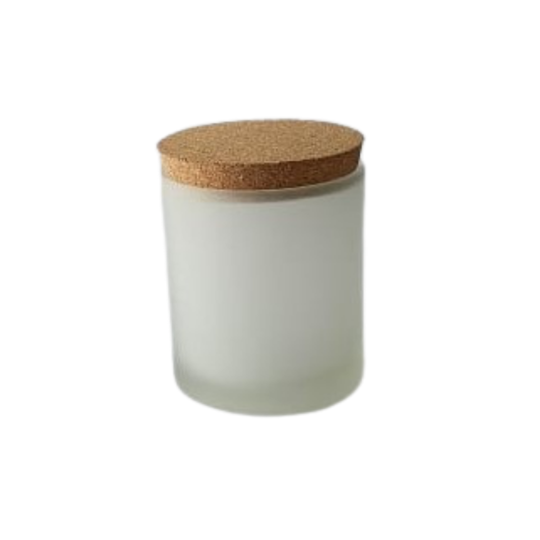 Buy Frosted Candle Votive Glass Holder/Container + Air-Tight Cork Cap/Lid Online in India- The Art Connect.