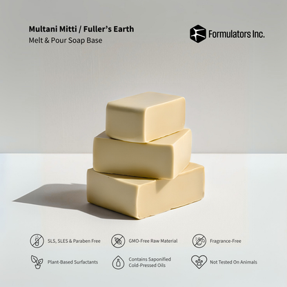 Multani Mitti (Fuller's Earth) Melt And Pour Soap Base (SLS, SLES & Paraben Free)