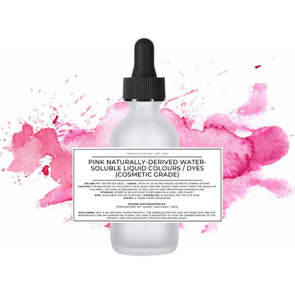 Pink Naturally-Derived Water-Soluble Liquid Colours/Dyes (Cosmetic Grade)