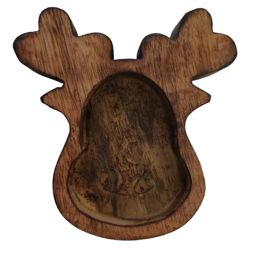 Reindeer Wooden Candle Holder / Container