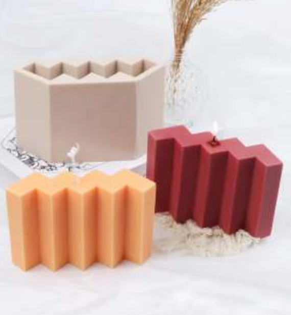 Zig Zag Pillar Candle Silicone Mould