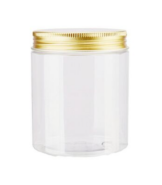 Plastic (PET) Jar / Container + Gold Aluminium Cap- 300ml