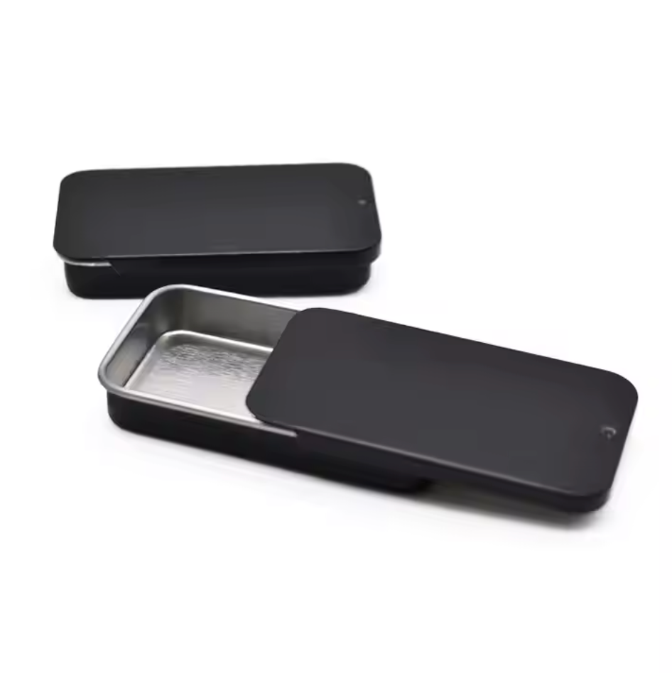 Lipbalm / Solid Perfume Sliding Tin Container (Black)