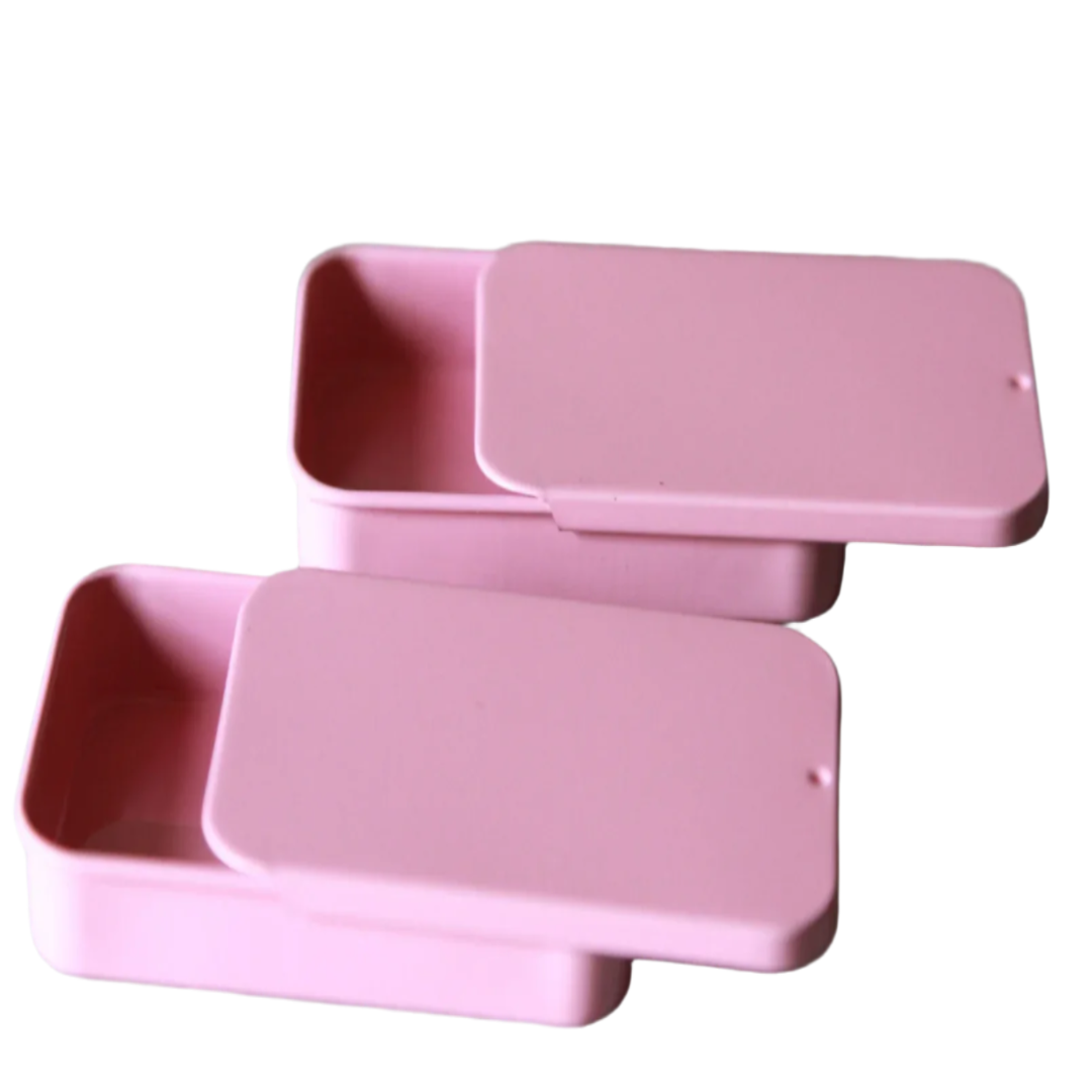 Lipbalm / Solid Perfume Sliding Tin Container (Pink)