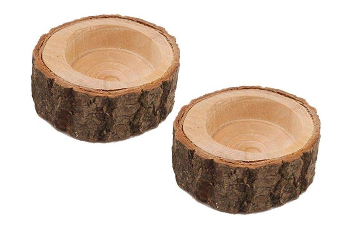 Circle / Round Bark Wooden Candle Holder / Container – Formulators Inc