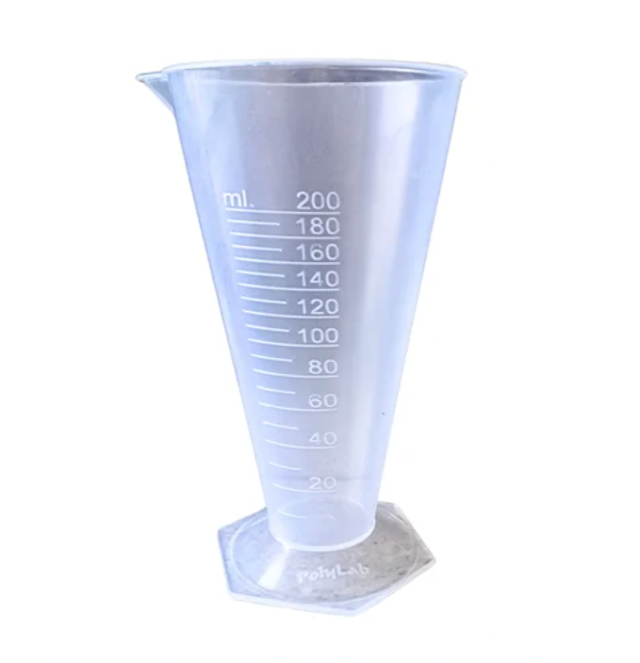 Small Polypropylene Measuring Conical Jars / Beakers (Hexagon Base + Embossed Graduation)