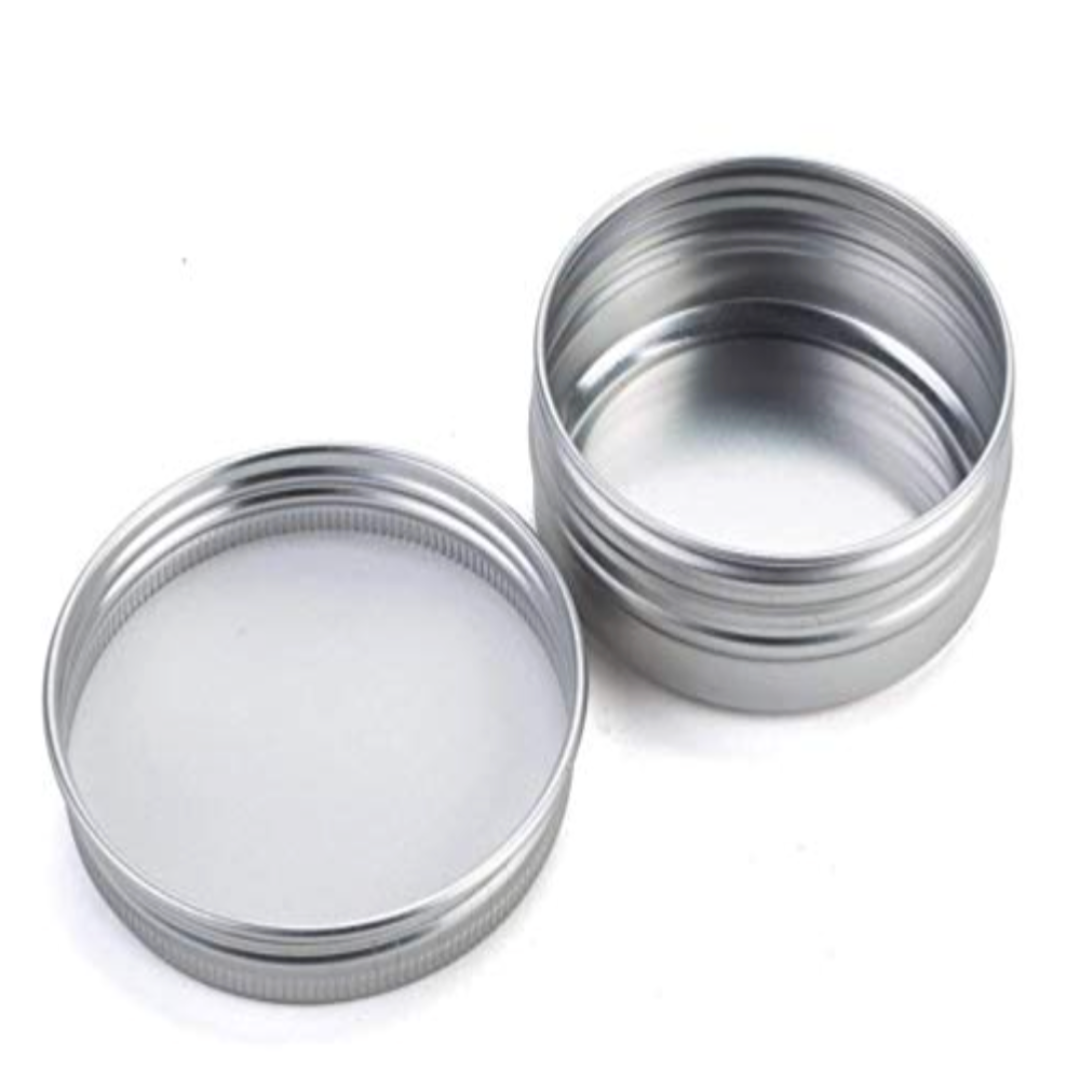 Silver Circle / Round Cosmetic Aluminium Container (10gms ...