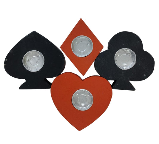 Card Suits Tea-Light Wooden Candle Holder / Container (Set of 4)