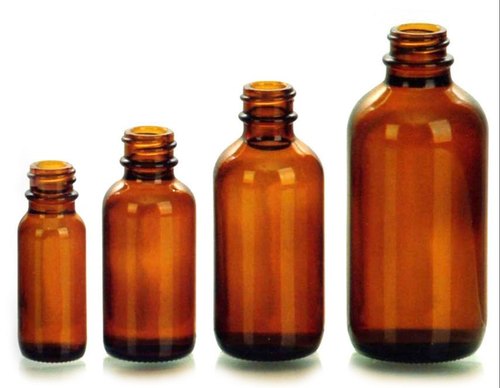 Round Amber Glass Bottles