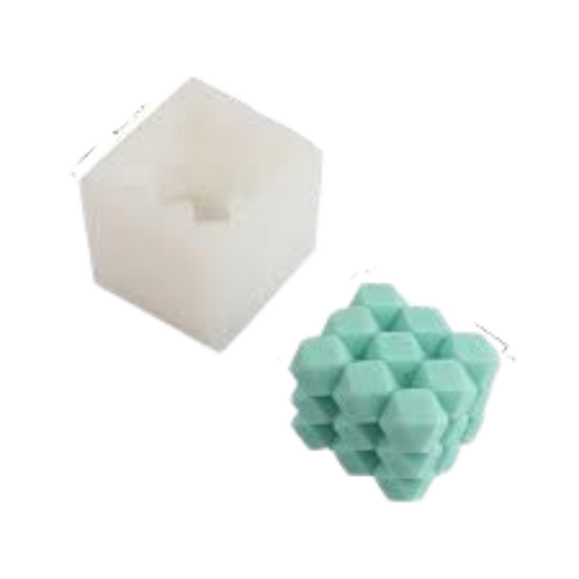 Geometric Hexagon Bubble Pillar Candle Silicone Mould