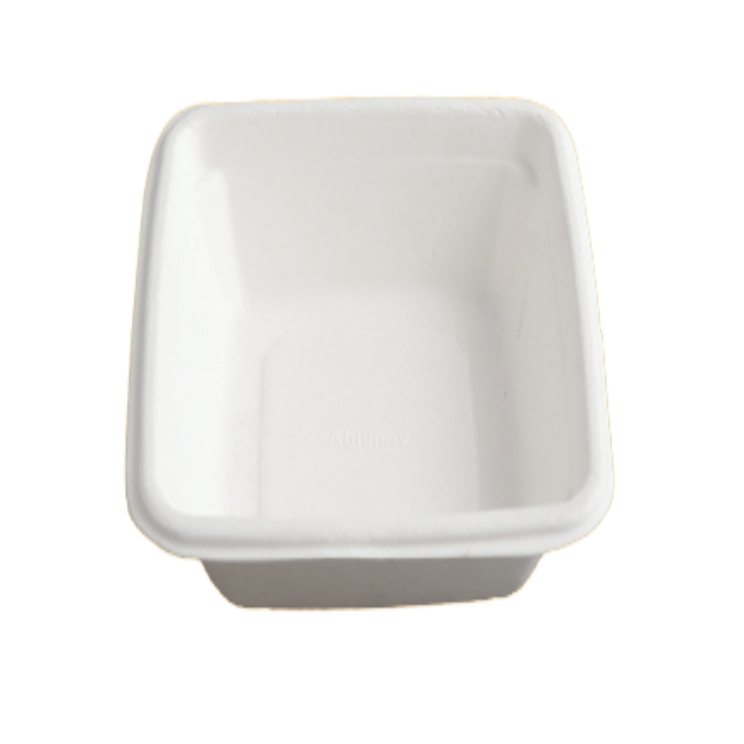 4 Inch Square Food-Grade Bagasse Bowl (Eco-Friendly, Sustainable, Biodegradable & Compostable)