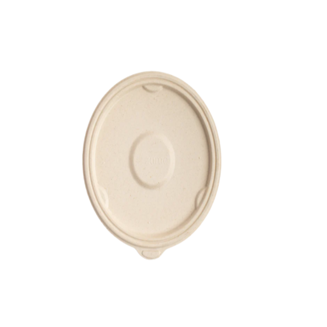 500ml Anti-Leak Round Bagasse Takeaway Container Lid (Eco-Friendly, Sustainable, Biodegradable & Compostable)