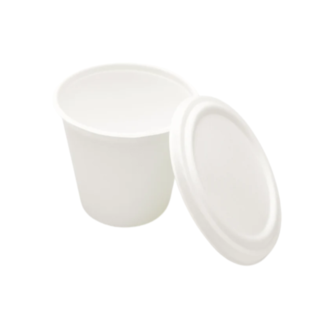 500ml Bucket Bagasse Bowl with Lid (Eco-Friendly, Sustainable, Biodegradable & Compostable)