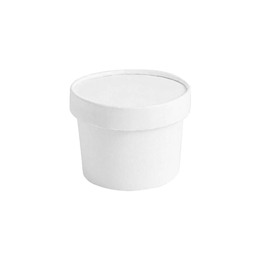 100ml White Paper Tub with Lid (Eco-Friendly, Sustainable, Biodegradable & Compostable)