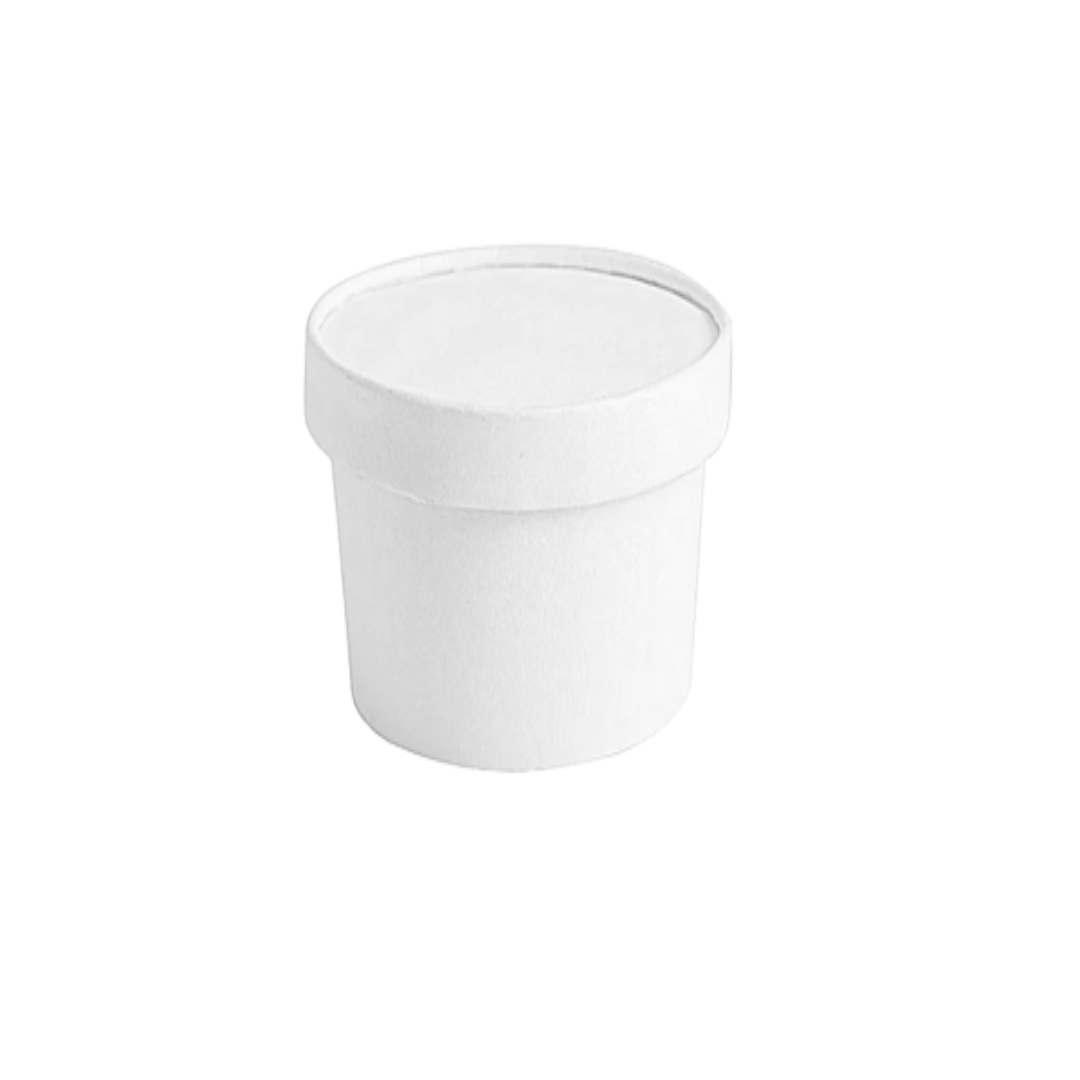 250ml White Paper Tub with Lid (Eco-Friendly, Sustainable, Biodegradable & Compostable)