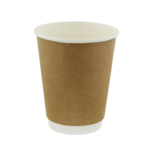 250ml Kraft Double Wall Glass (Eco-Friendly, Sustainable, Biodegradable & Compostable)