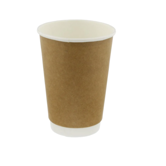 350ml Kraft Double Wall Glass (Eco-Friendly, Sustainable, Biodegradable & Compostable)