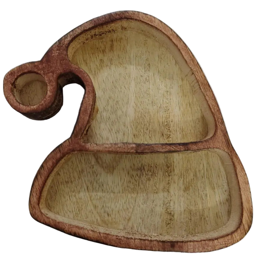 Santa Cap Wooden Candle Holder / Container